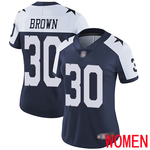 Women Dallas Cowboys Limited Navy Blue Anthony Brown Alternate 30 Vapor Untouchable Throwback NFL Jersey